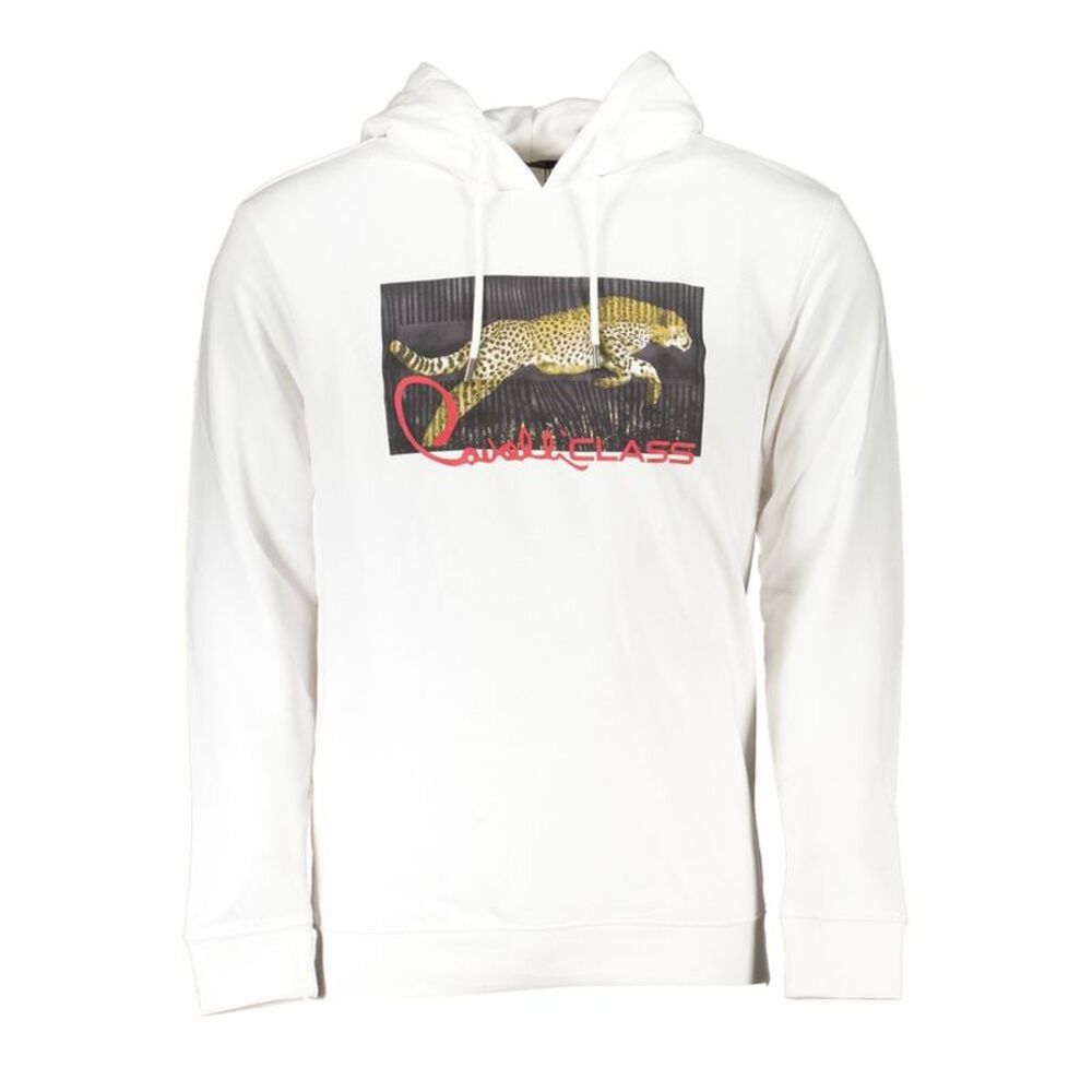 Cavalli Class Bianco Cotton Men Men's Sweatshirt
